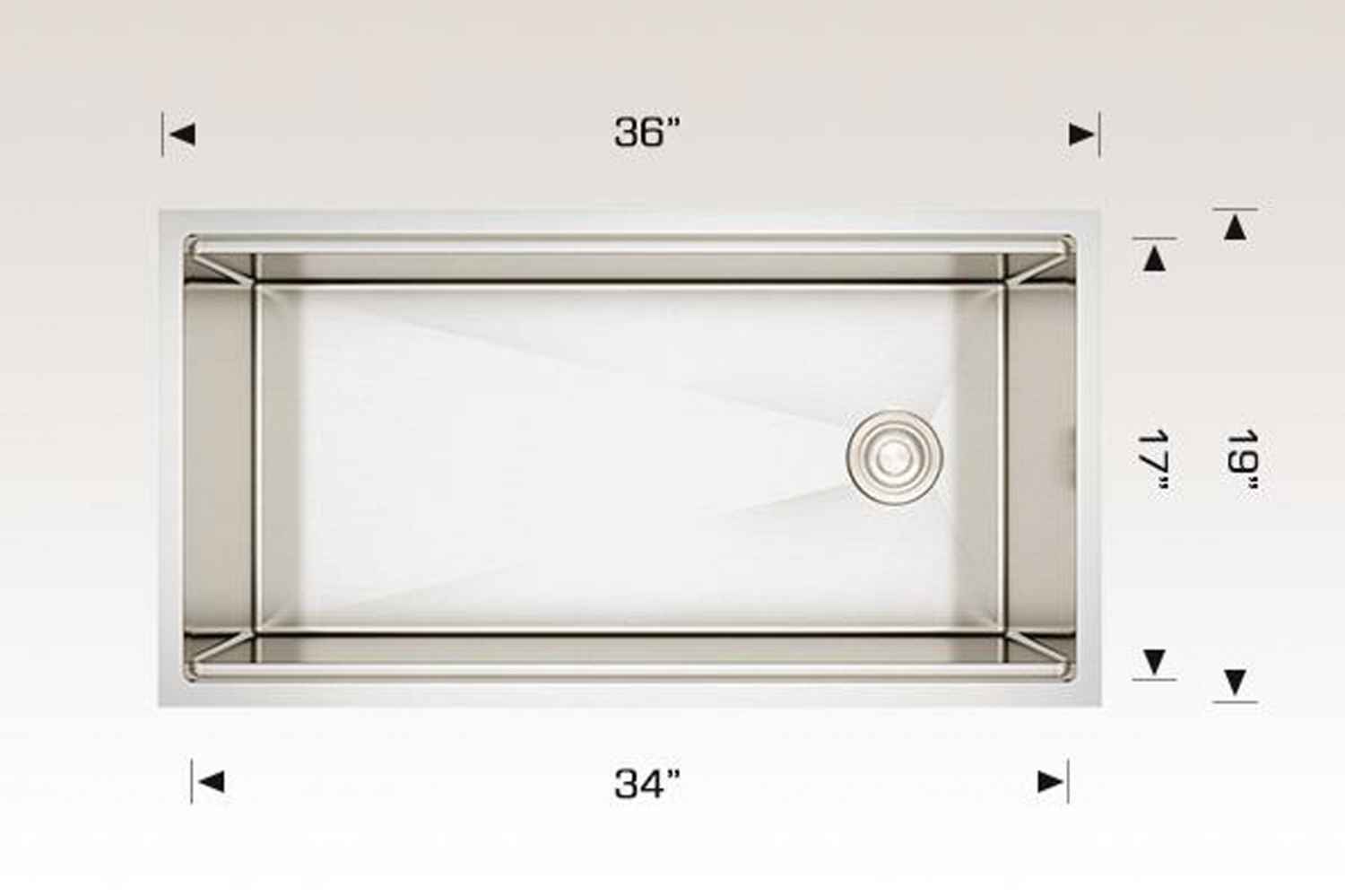 36-in. W CSA Approved Stainless Steel Kitchen Sink With 1 Bowl And 16 Gauge