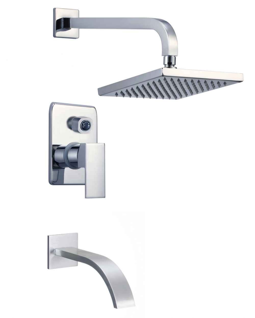 7.68-in. x 5.51-in. Shower Kit Chrome Stainless Steel