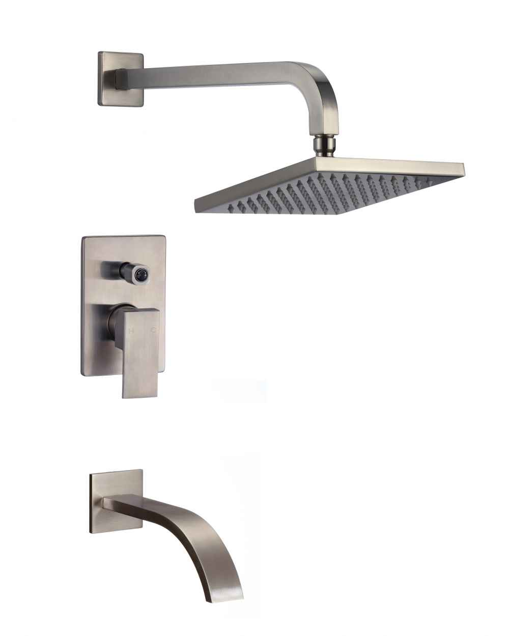 7.68-in. x 5.51-in. Shower Kit Brushed Nickel Stainless Steel