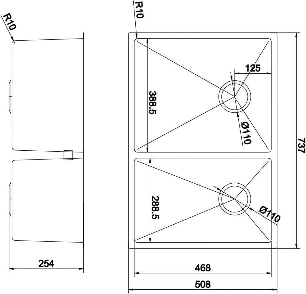 29-in. W CUPC Approved Stainless Steel Kitchen Sink With 2 Bowl And 18 Gauge