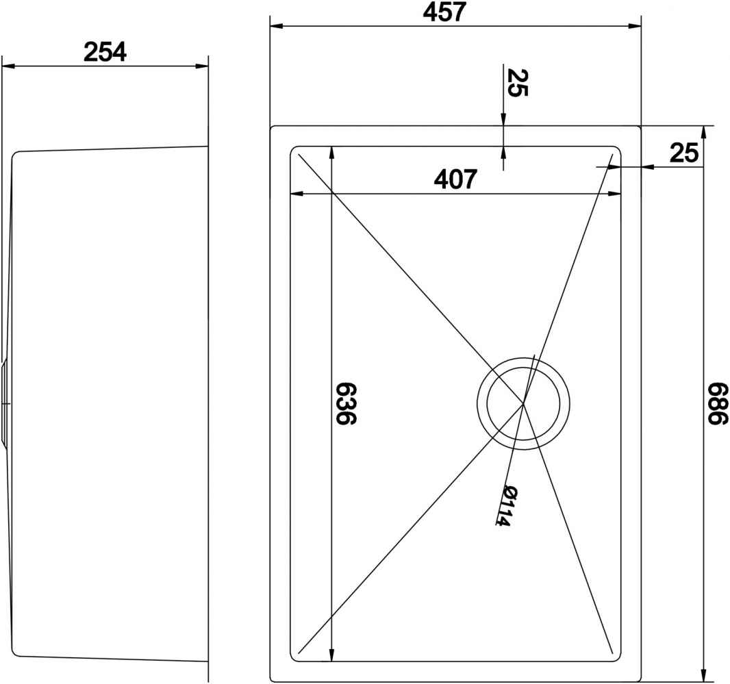 27-in. W CUPC Approved Stainless Steel Kitchen Sink With 1 Bowl And 18 Gauge
