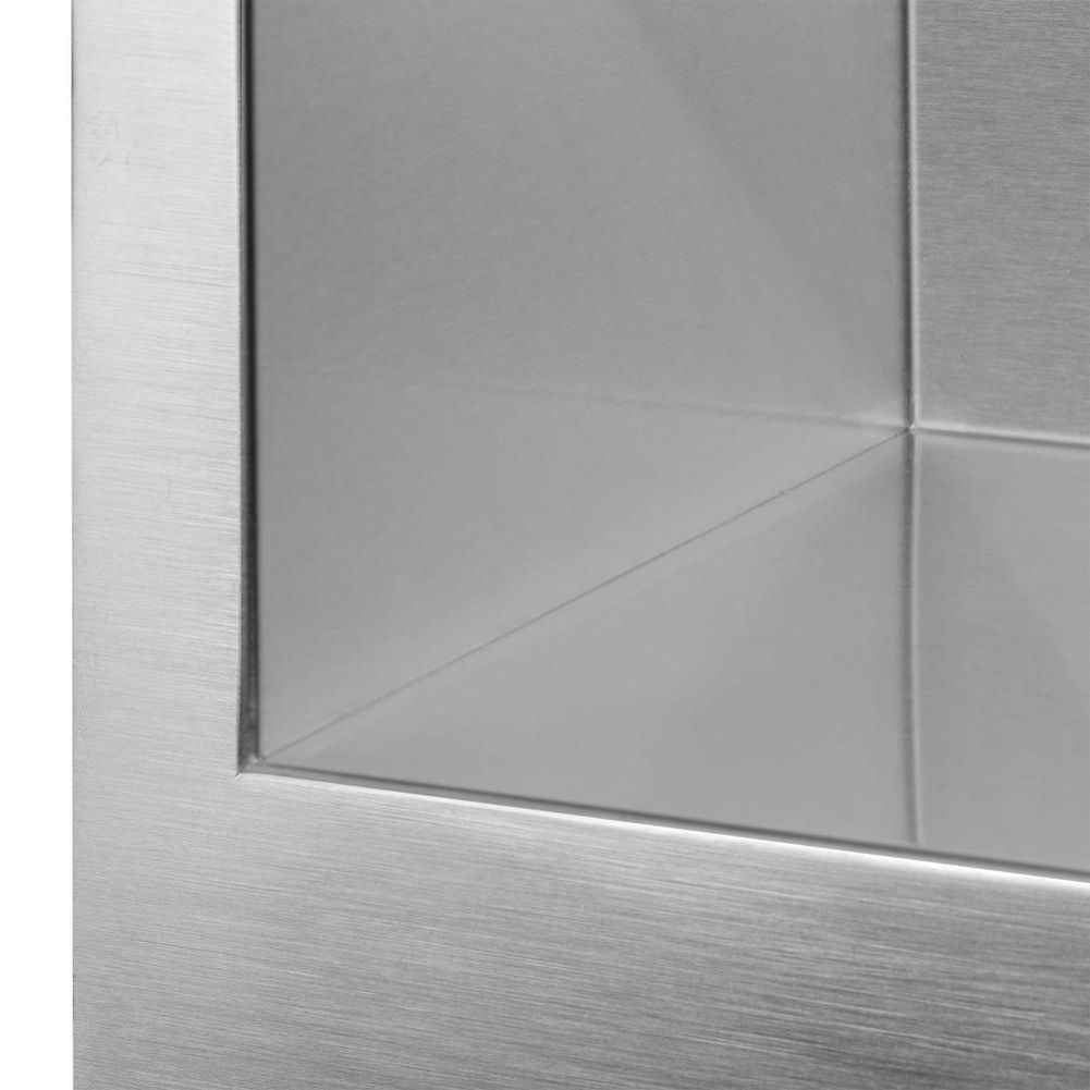 27-in. W CUPC Approved Brushed Nickel Laundry Sink With 1 Bowl And 18 Gauge