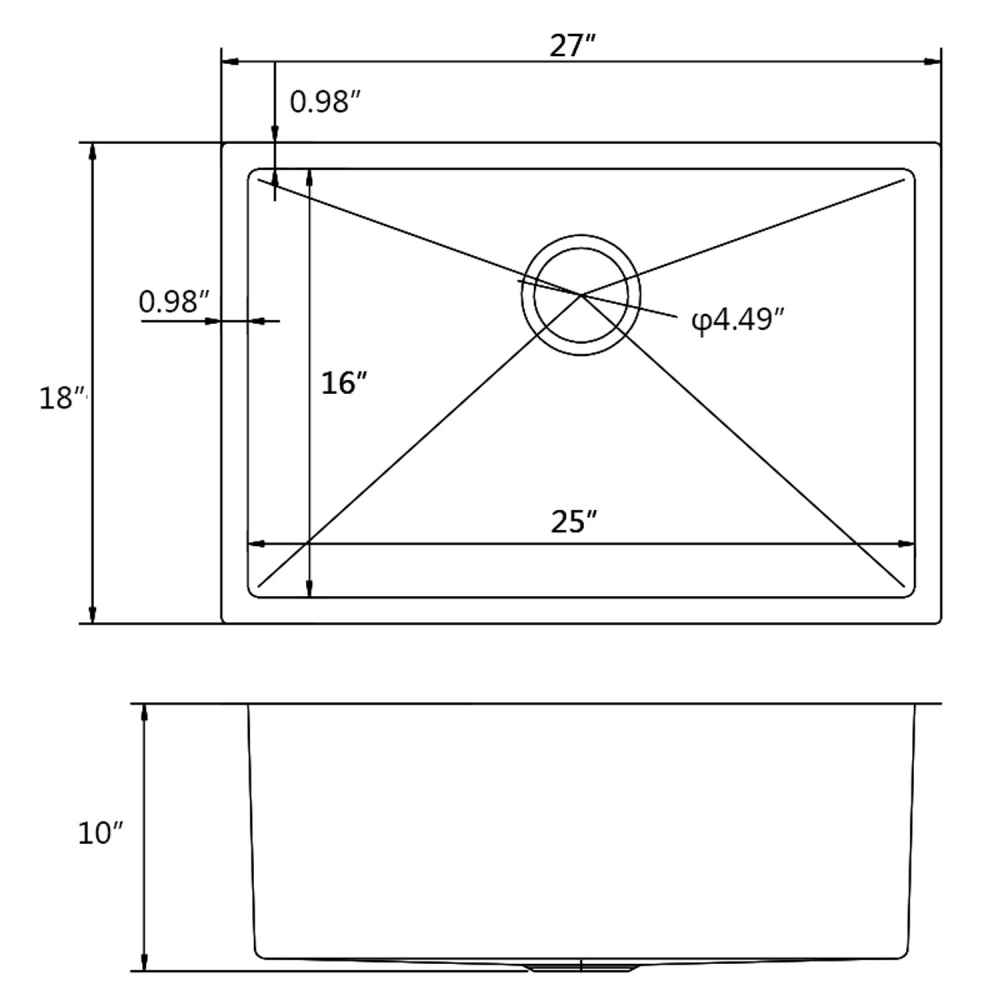 27-in. W CUPC Approved Brushed Nickel Laundry Sink With 1 Bowl And 18 Gauge
