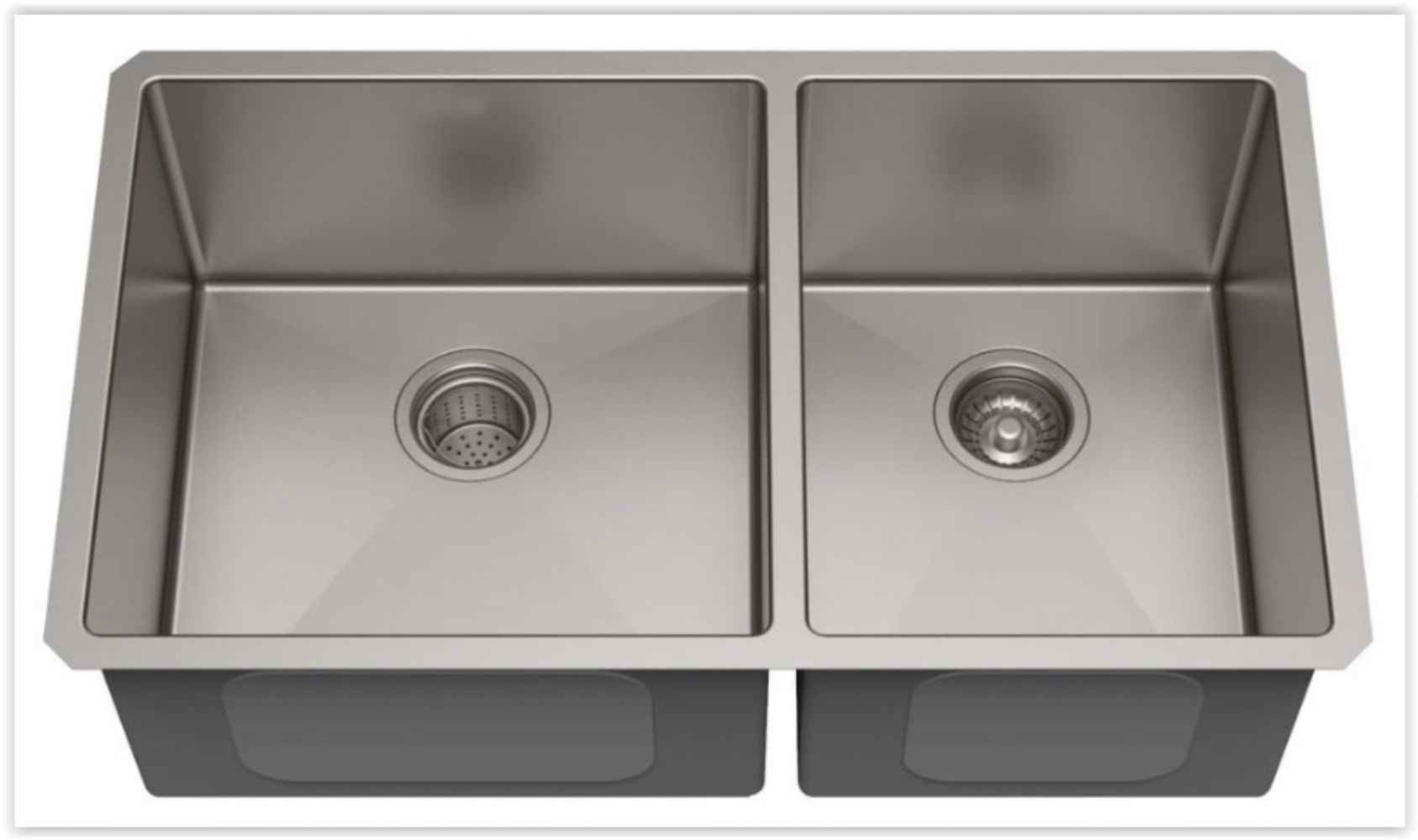 29-in. W Undermount Brushed Nickel Kitchen Sink Set For Deck Mount Drilling - Strainer Included