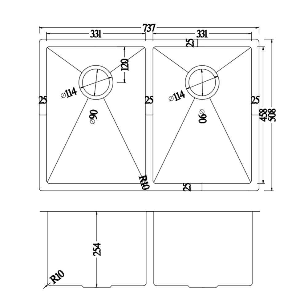 29-in. W Undermount Brushed Nickel Kitchen Sink Set For Deck Mount Drilling - Strainer Included