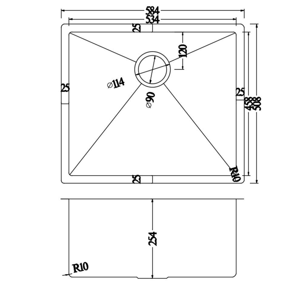 23-in. W Undermount Brushed Nickel Kitchen Sink Set For Deck Mount Drilling - Strainer Included
