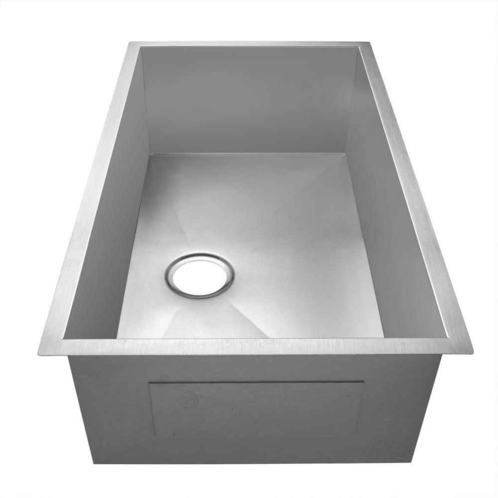 27-in. W Undermount Brushed Nickel Kitchen Sink Set For Deck Mount Drilling - Strainer Included