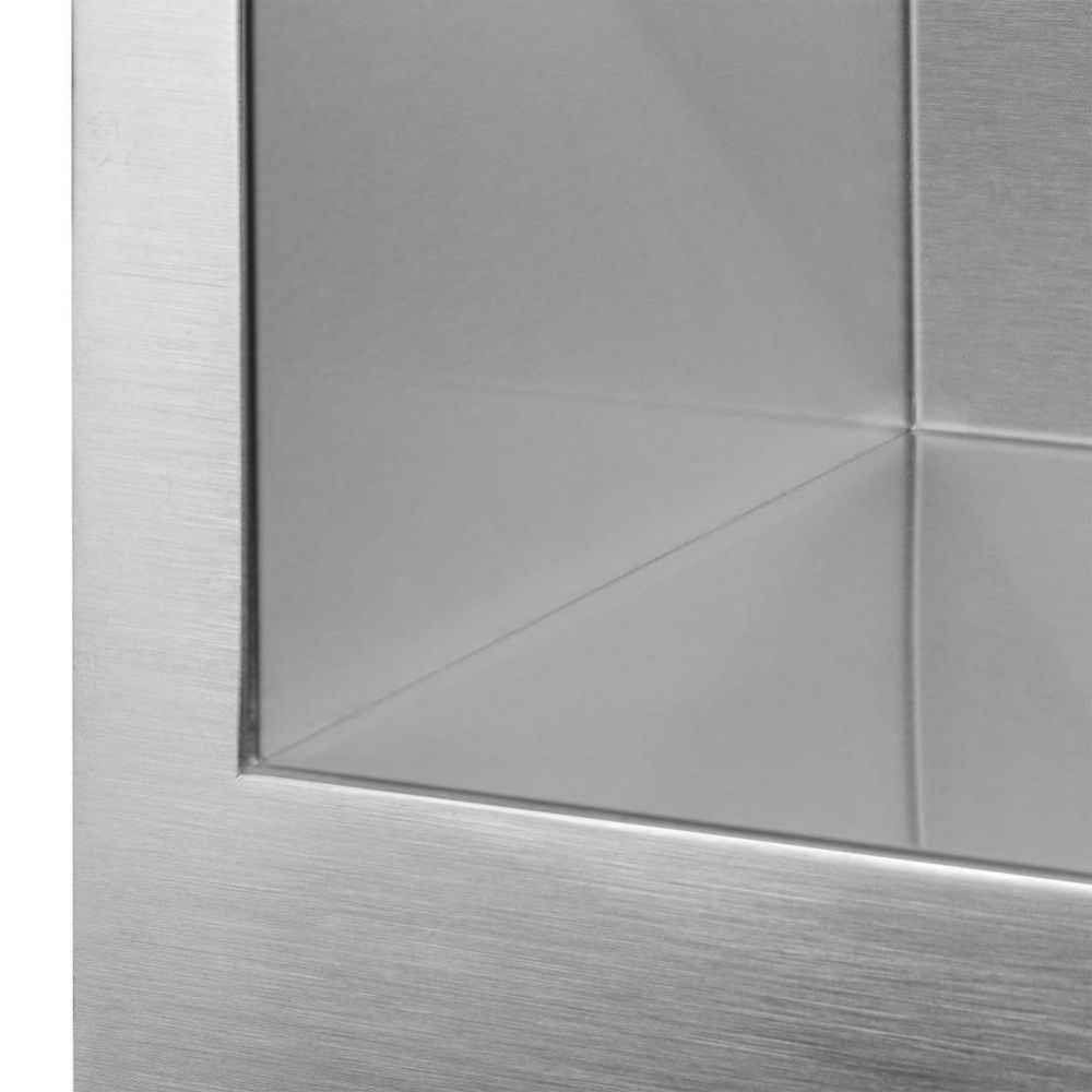 27-in. W Undermount Brushed Nickel Kitchen Sink Set For Deck Mount Drilling - Strainer Included