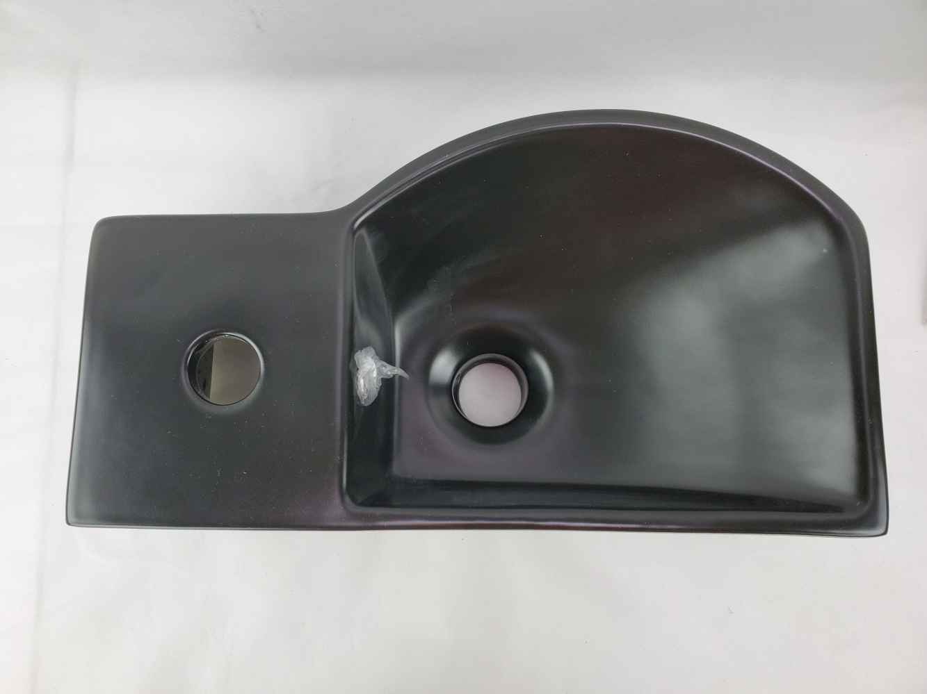 14.7-in. x 8.7-in. Rectangle Bathroom Vessel Sink Black Enamel Glaze