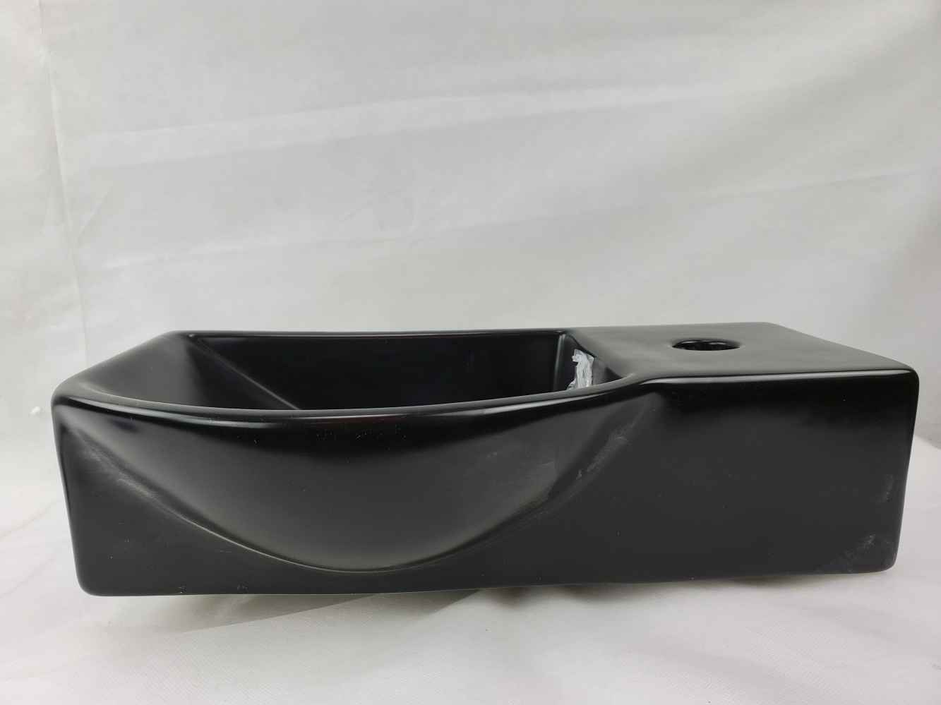 14.7-in. x 8.7-in. Rectangle Bathroom Vessel Sink Black Enamel Glaze