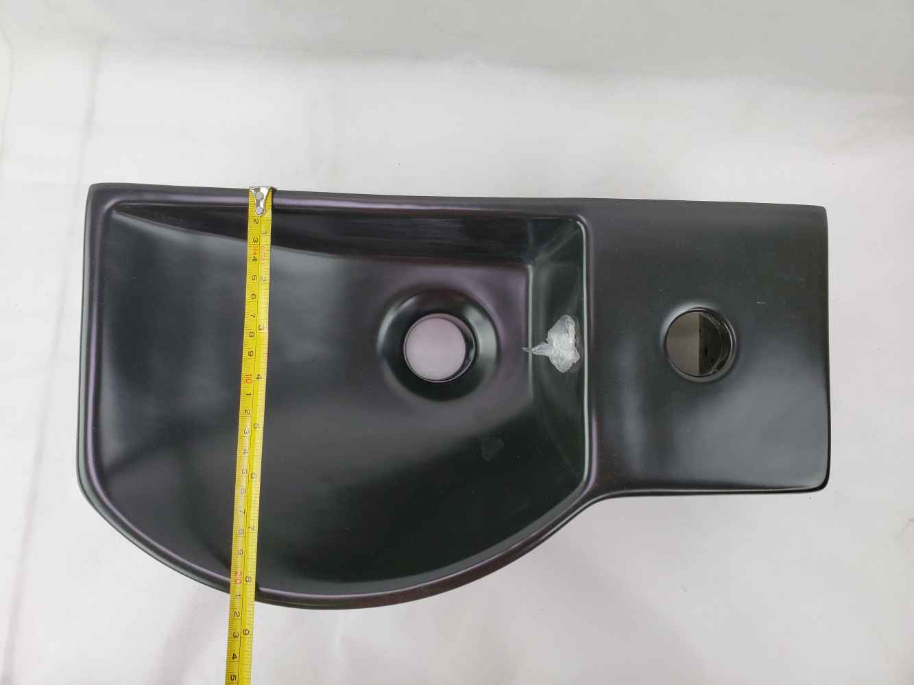 14.7-in. x 8.7-in. Rectangle Bathroom Vessel Sink Black Enamel Glaze