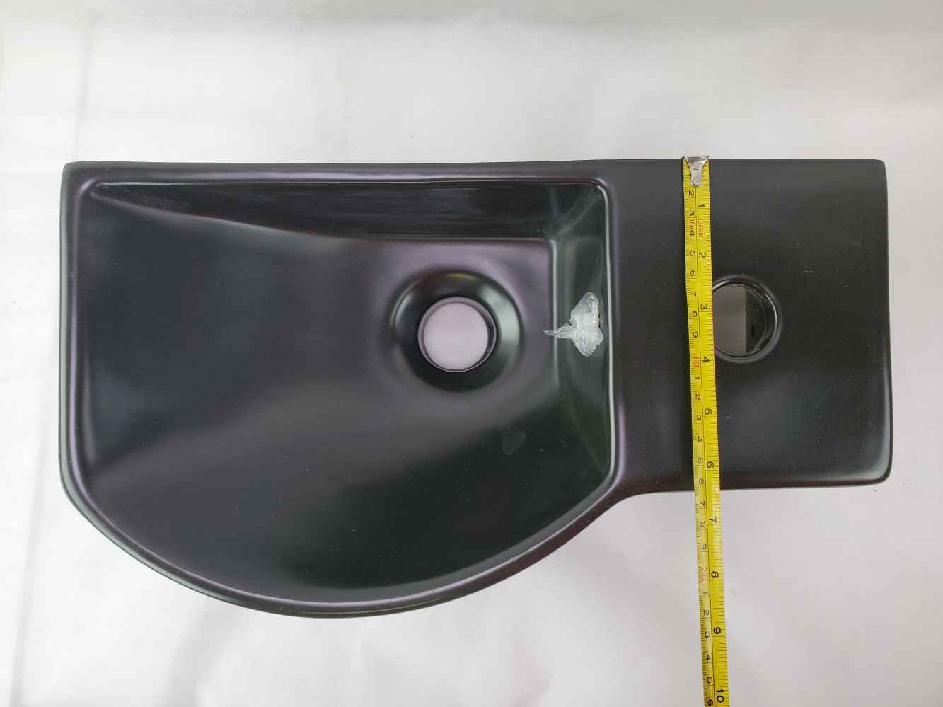 14.7-in. x 8.7-in. Rectangle Bathroom Vessel Sink Black Enamel Glaze