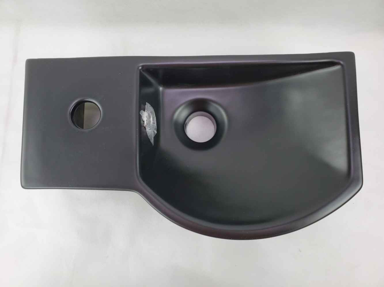 14.7-in. x 8.7-in. Rectangle Bathroom Vessel Sink Black Enamel Glaze
