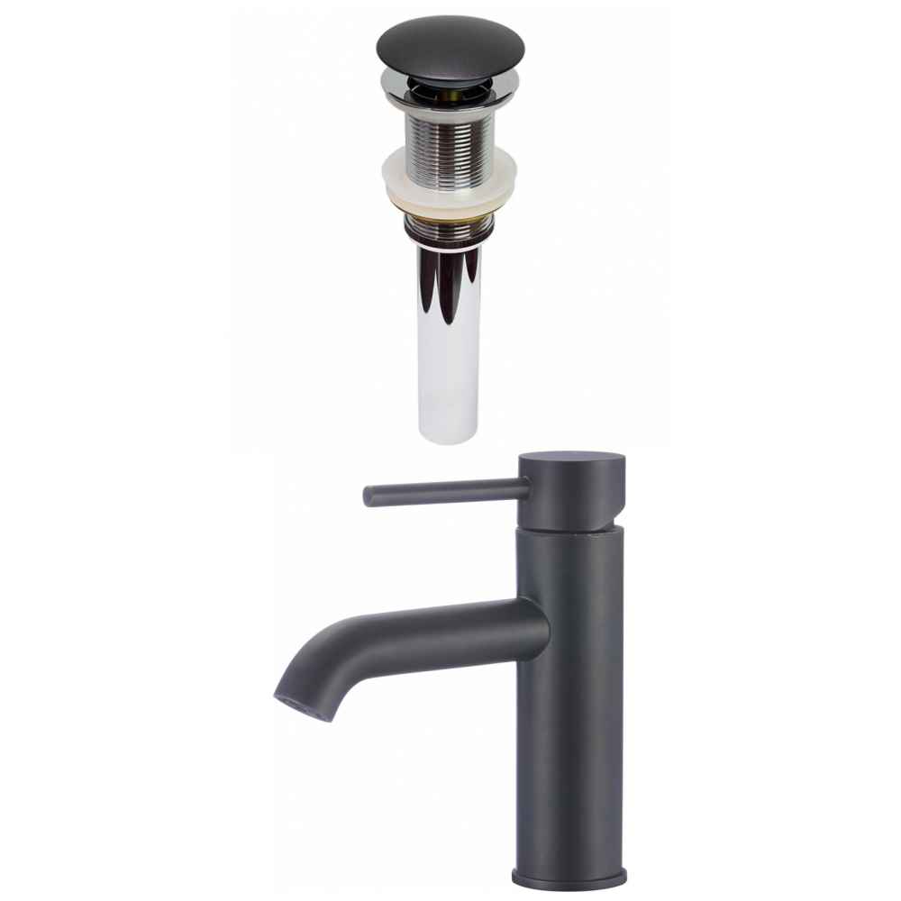 1 Hole CUPC Approved Lead Free Brass Faucet Set In Black Color - Drain Incl.