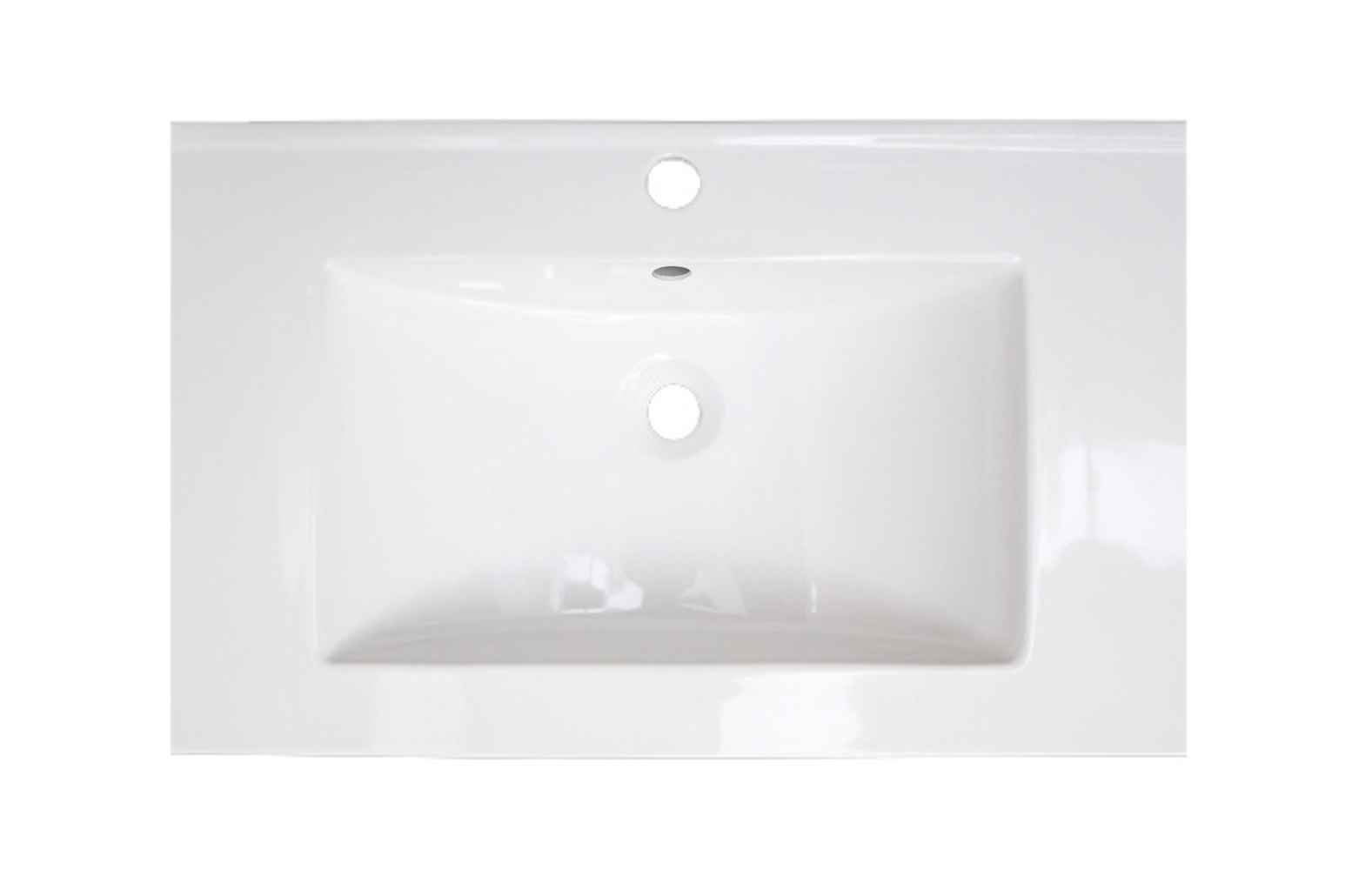 23.75-in. W 1 Hole Ceramic Top Set In White Color - Overflow Drain Incl.