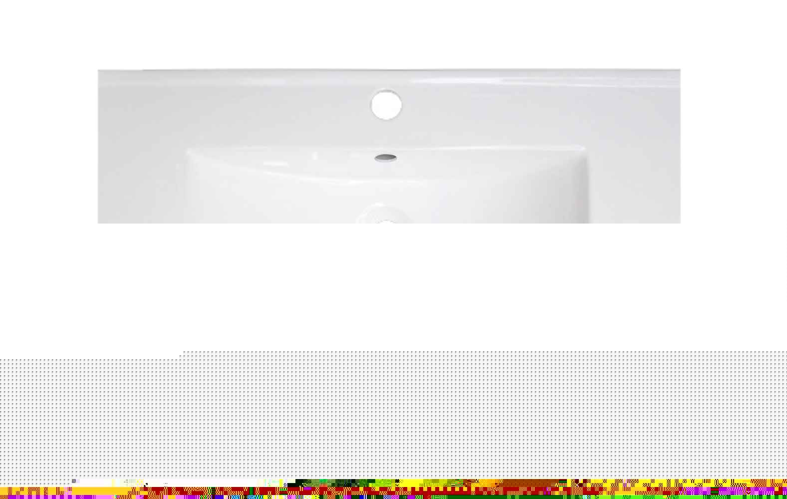 24.25-in. W 1 Hole Ceramic Top Set In White Color - Overflow Drain Incl.