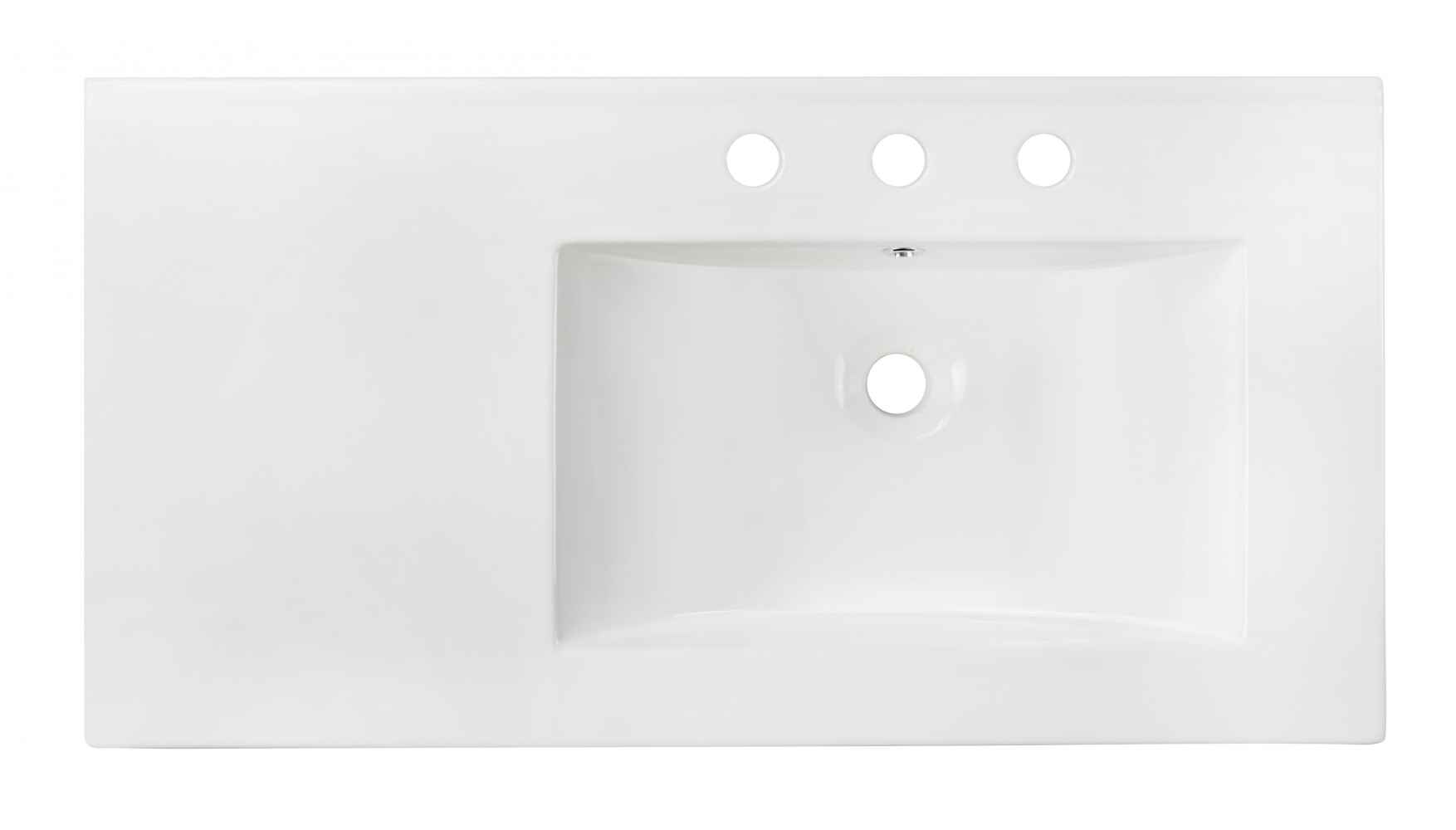 35.5-in. W 3H8-in. Ceramic Top Set In White Color - Overflow Drain Incl.