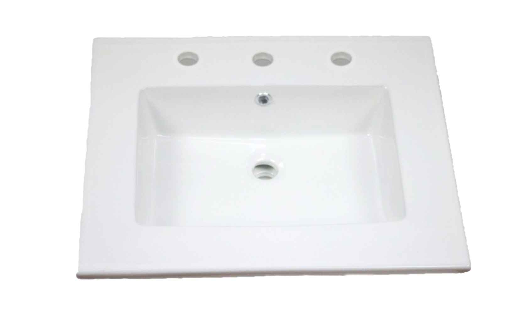 25-in. W 3H8-in. Ceramic Top Set In White Color - Overflow Drain Incl.