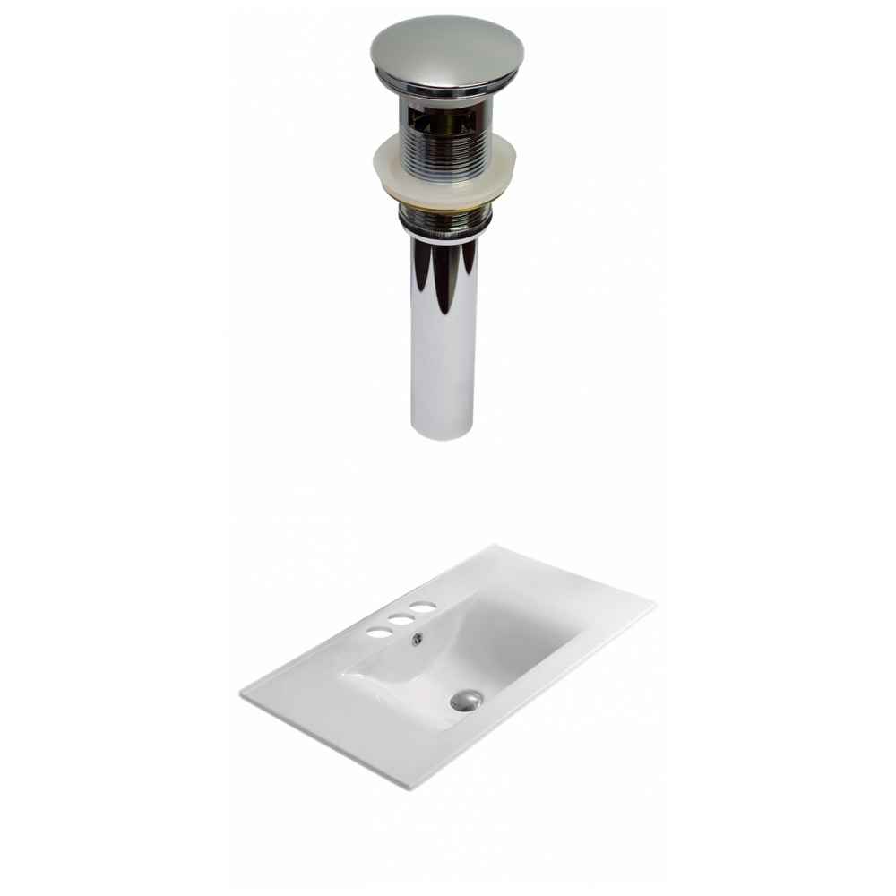 23.8-in. W 3H4-in. Ceramic Top Set In White Color - Overflow Drain Incl.