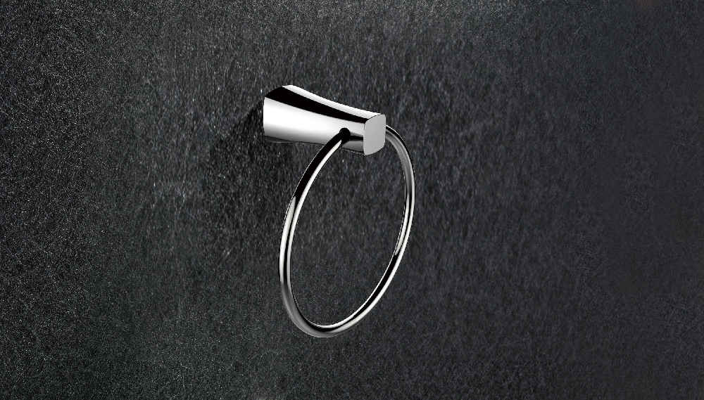 7.09 in. x  3.74 in. Wall Mount Chrome Towel Ring Stainless Steel