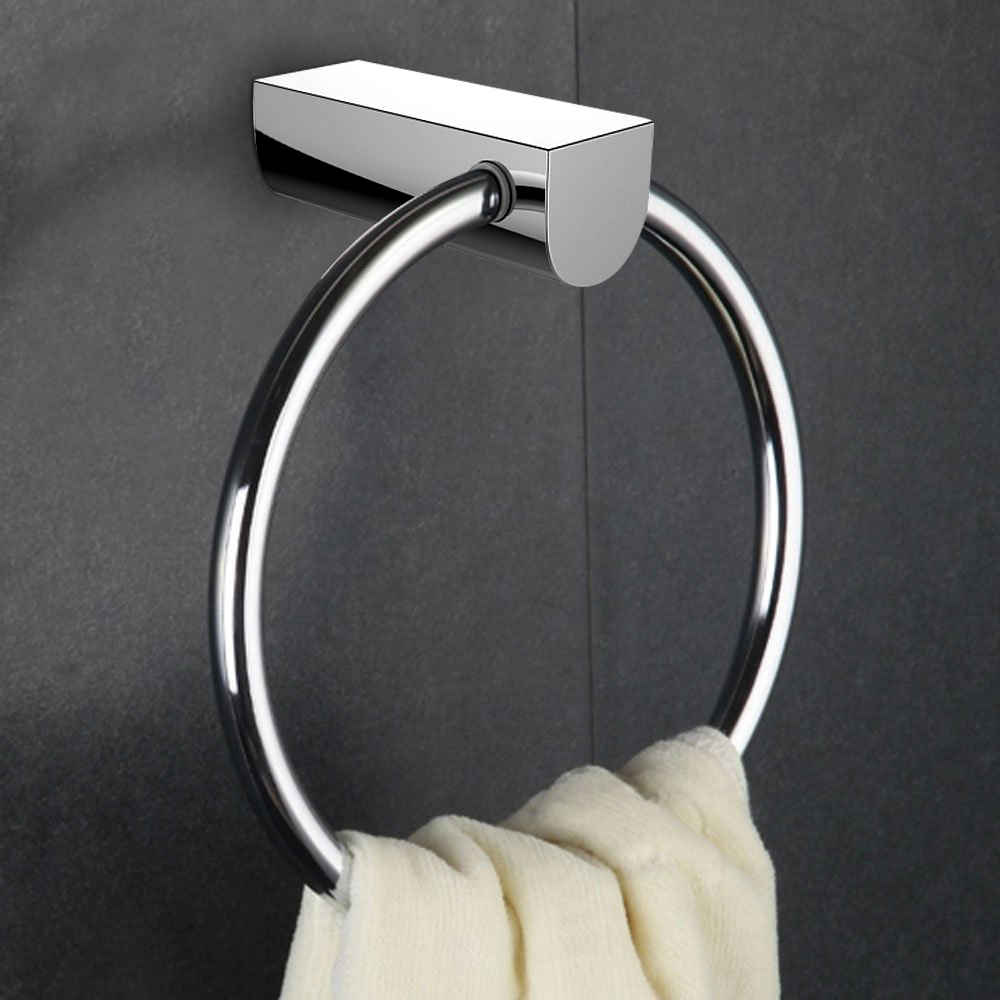 7.09 in. x  3.54 in. Wall Mount Chrome Towel Ring Stainless Steel