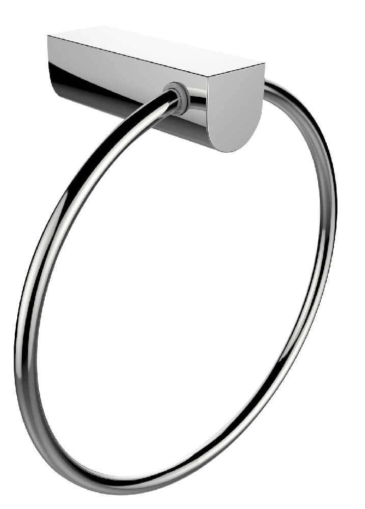 7.09 in. x 3.54 in. Wall Mount Chrome Towel Ring Stainless Steel