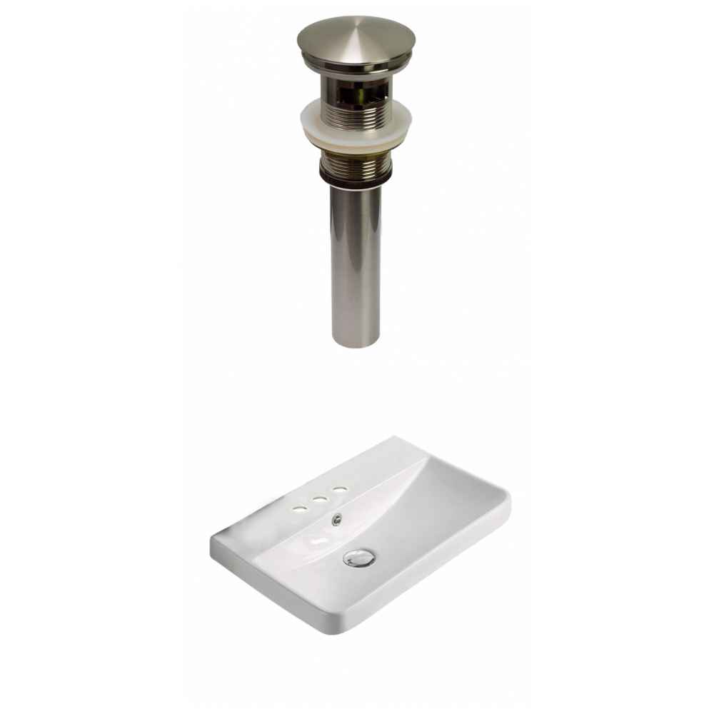 19.88-in. W 3H4-in. Ceramic Top Set In White Color - Overflow Drain Incl.