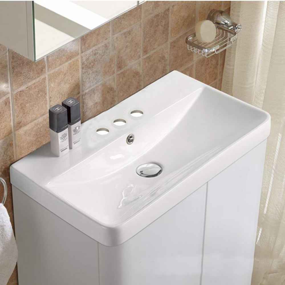 23.82-in. W 3H4-in. Ceramic Top Set In White Color - Overflow Drain Incl.