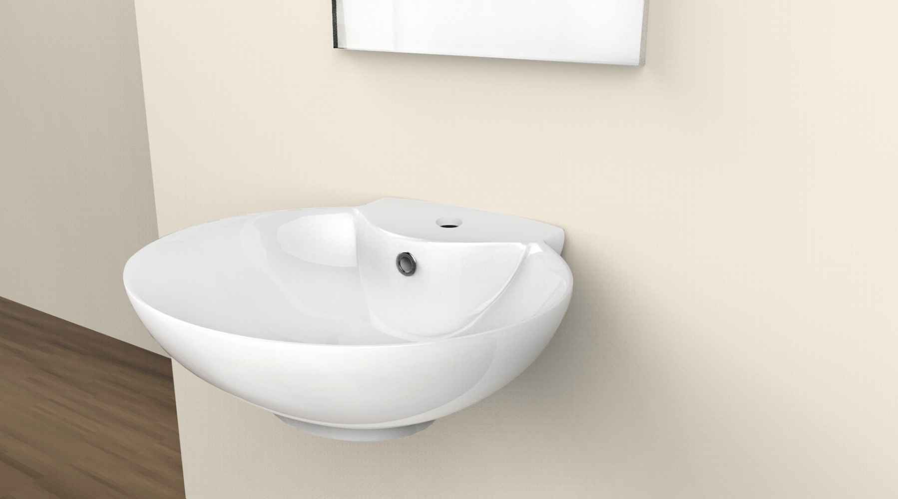 22.75-in. x 17.25-in. Oval Bathroom Vessel Sink Set White Enamel Glaze