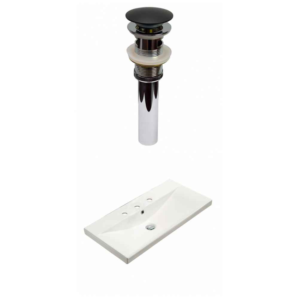 31.73-in. W 3H8-in. Ceramic Top Set In White Color - Overflow Drain Incl.