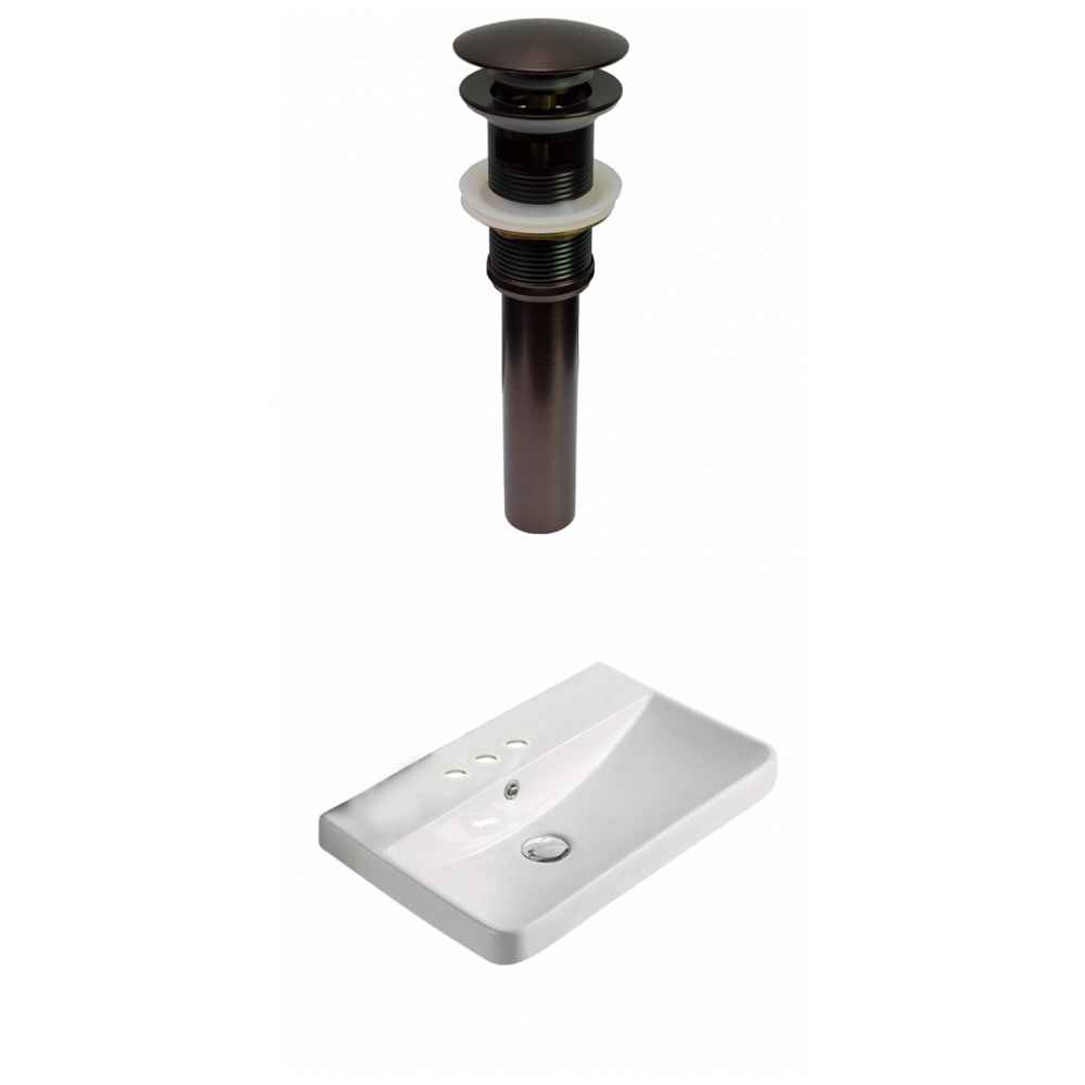 19.88-in. W 3H4-in. Ceramic Top Set In White Color - Overflow Drain Incl.