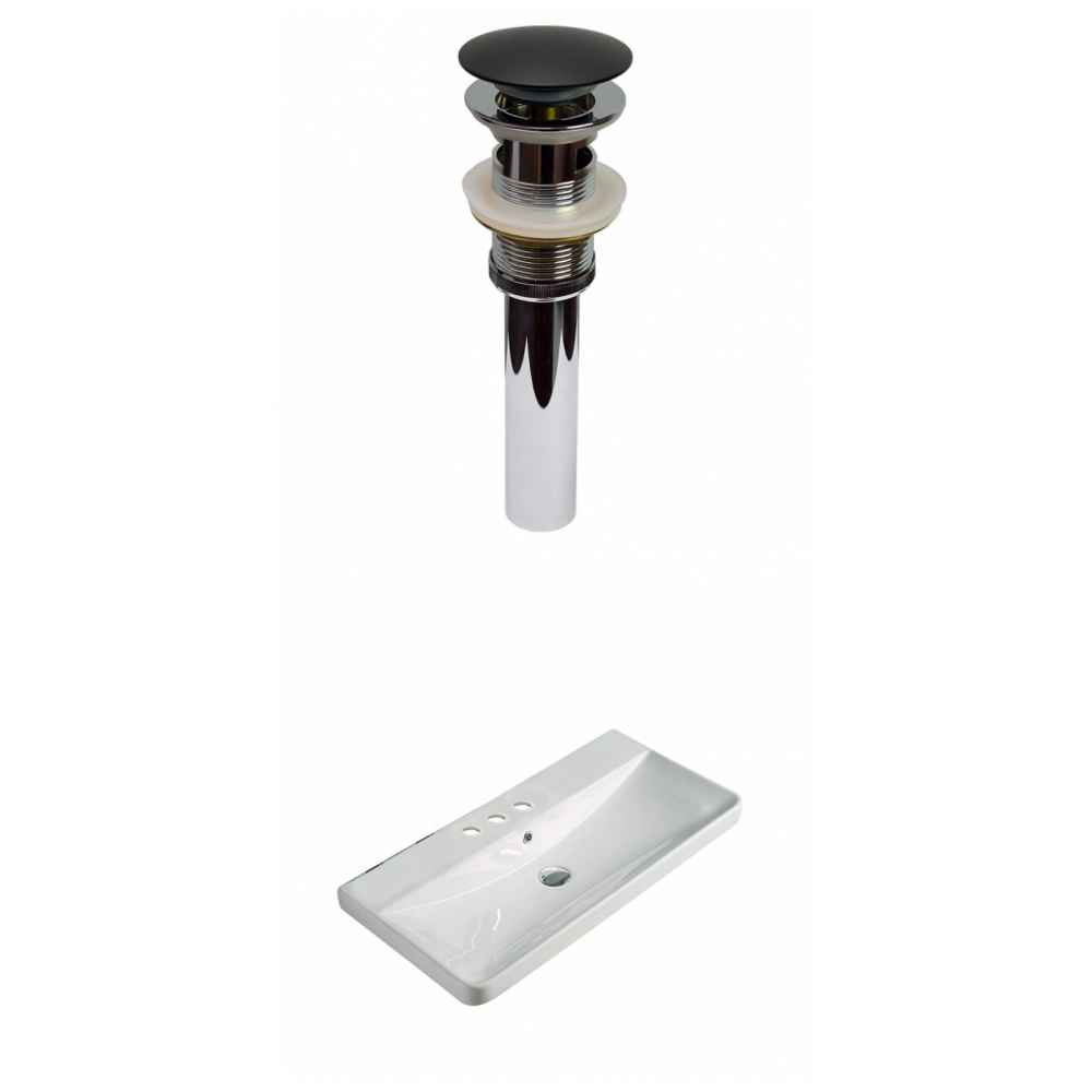 31.89-in. W 3H4-in. Ceramic Top Set In White Color - Overflow Drain Incl.