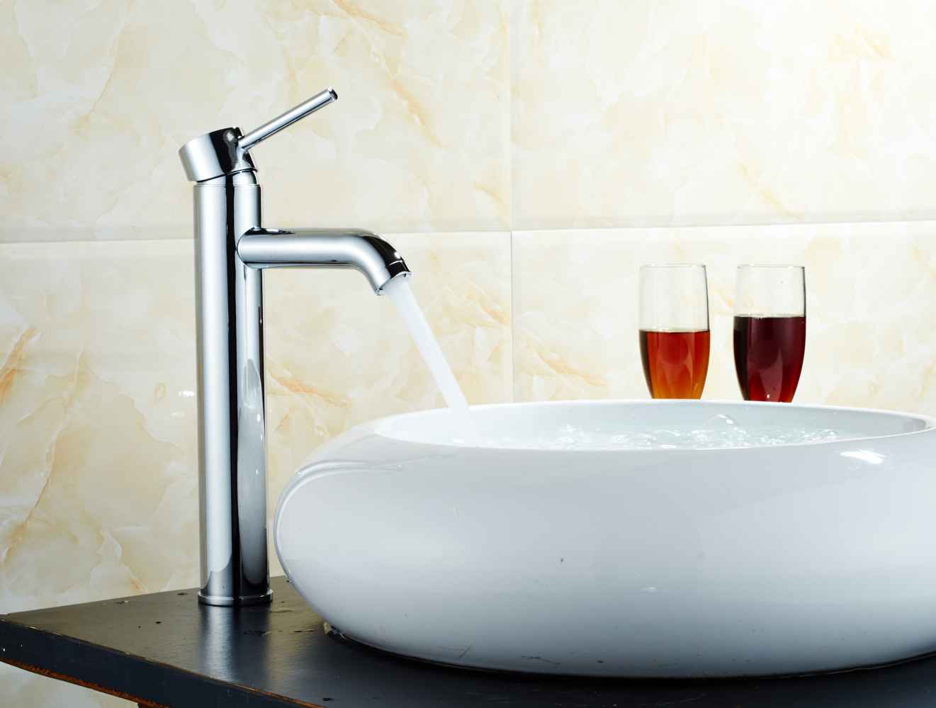 12-in. x 9-in. Rectangle Bathroom Vessel Sink Set White Enamel Glaze