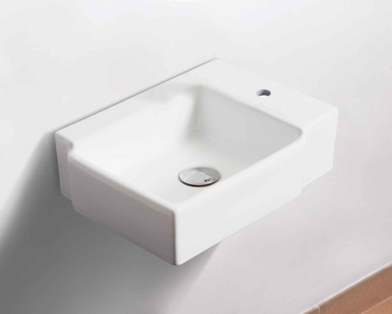 16.25-in. x 11.75-in. Rectangle Bathroom Vessel Sink Set White Enamel Glaze