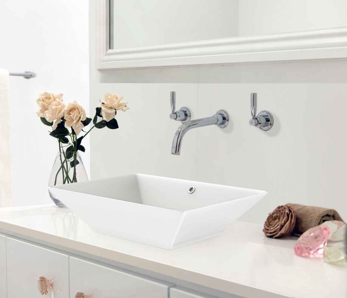 22-in. x 14.75-in. Rectangle Bathroom Vessel Sink Set White Enamel Glaze