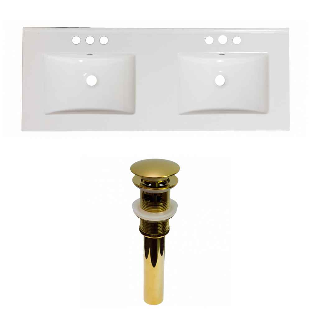 48-in. W 3H4-in. Ceramic Top Set In White Color - Overflow Drain Incl.