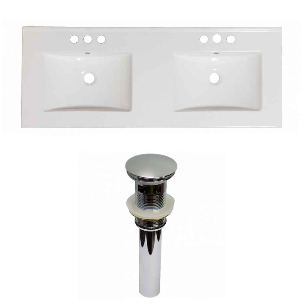 48-in. W 3H8-in. Ceramic Top Set In White Color - Overflow Drain Incl.