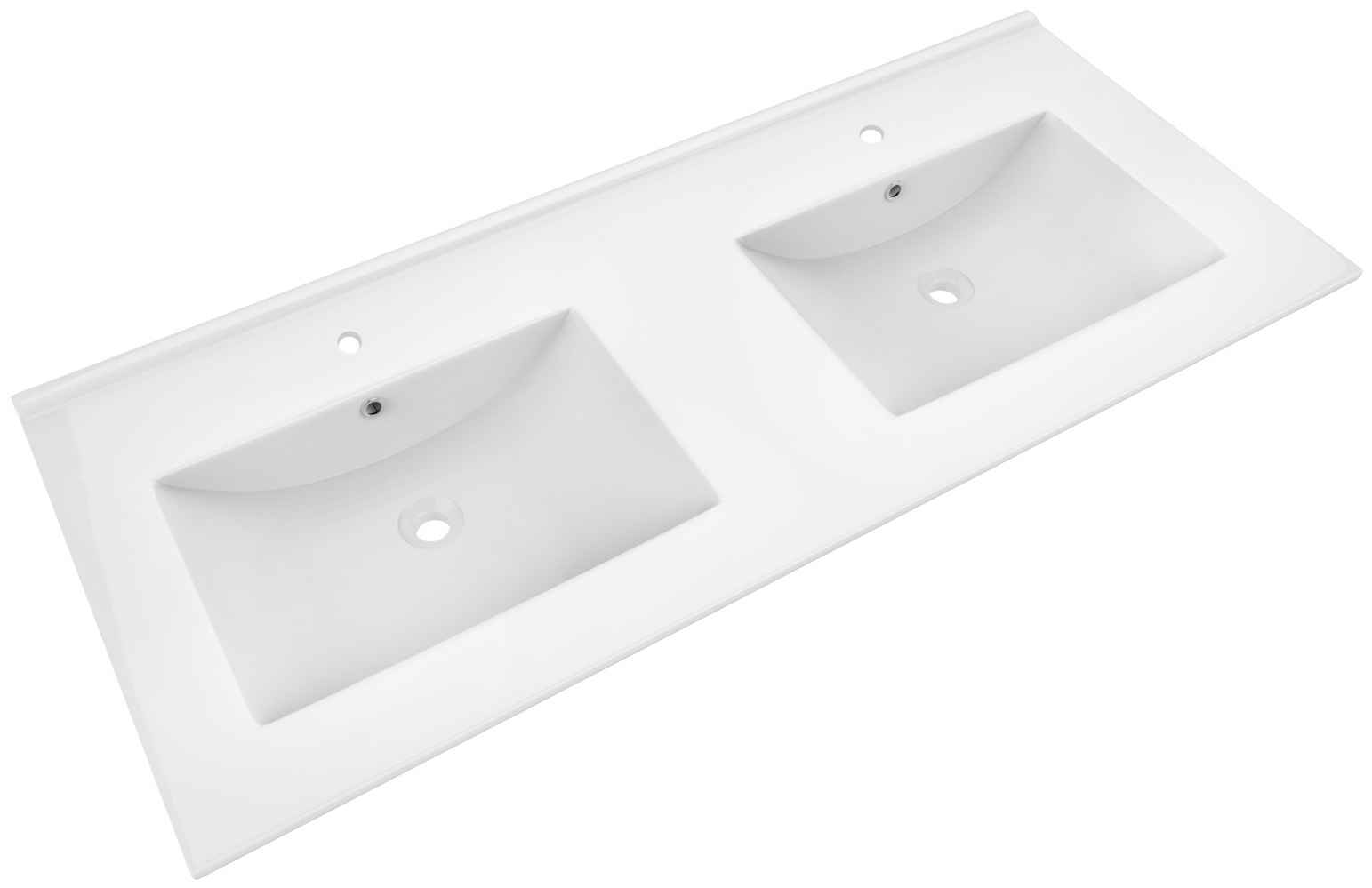 48-in. W 1 Hole Ceramic Top Set In White Color - Overflow Drain Incl.