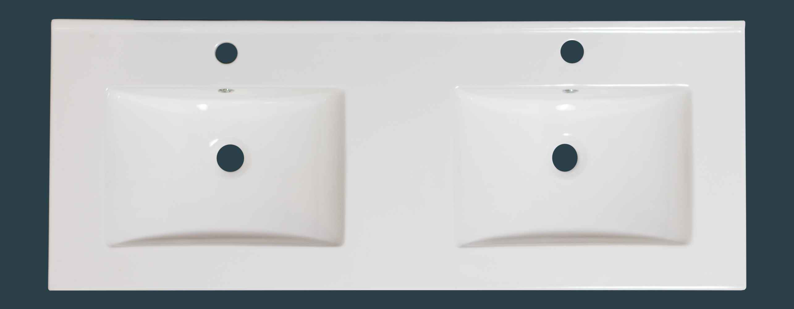 59-in. W 1 Hole Ceramic Top Set In White Color - Overflow Drain Incl.