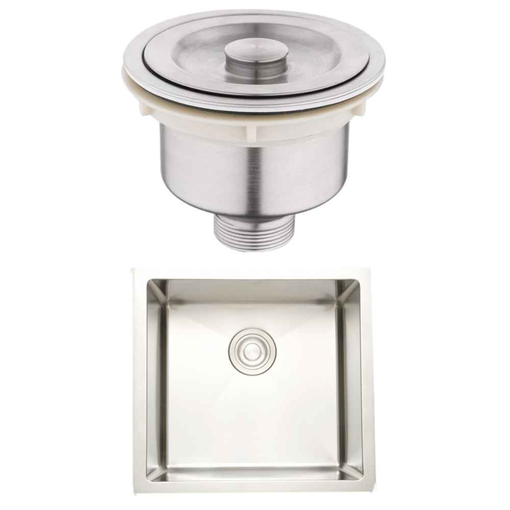 20-in. W Undermount Brushed Nickel Kitchen Sink Set For Deck Mount Drilling - Strainer Included