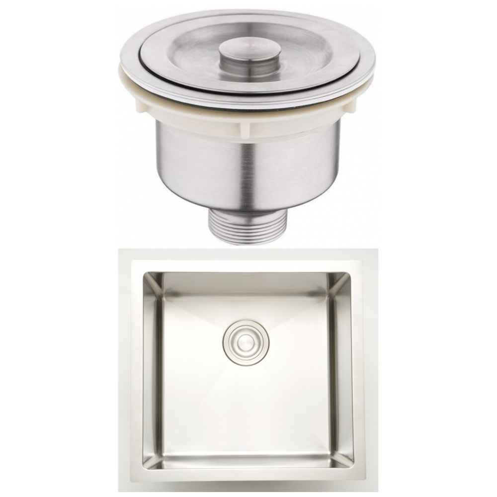 20-in. W Undermount Brushed Nickel Laundry Sink Set For Deck Mount Drilling - Strainer Included