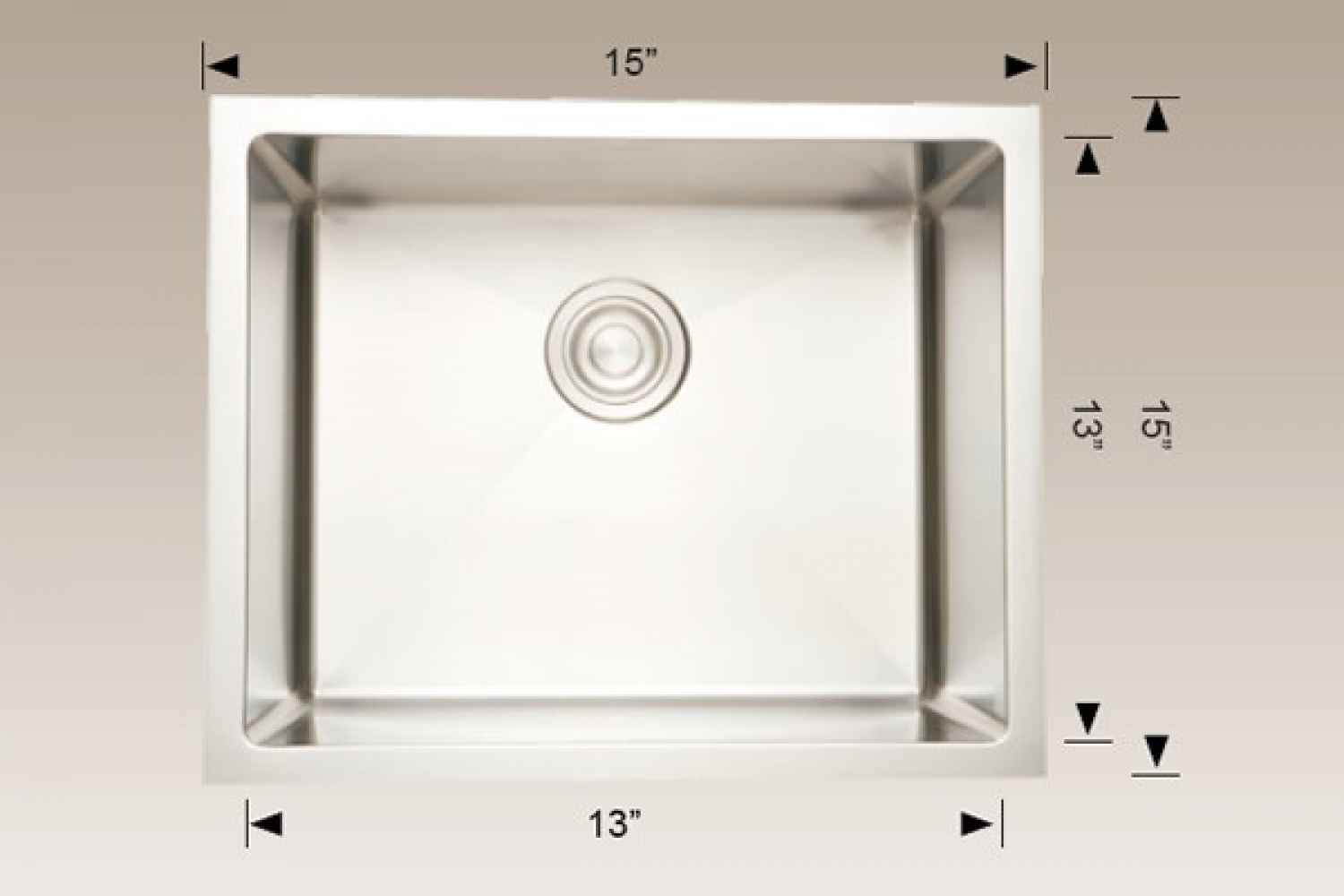 15-in. W Undermount Brushed Nickel Laundry Sink Set For Wall Mount Drilling - Strainer Included