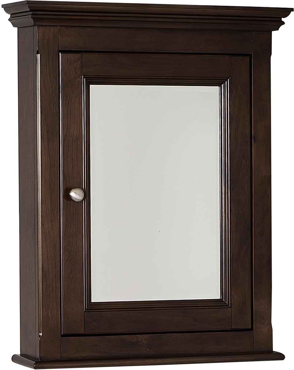24-in. W 30-in. H Traditional Birch Wood-Veneer Medicine Cabinet In Walnut