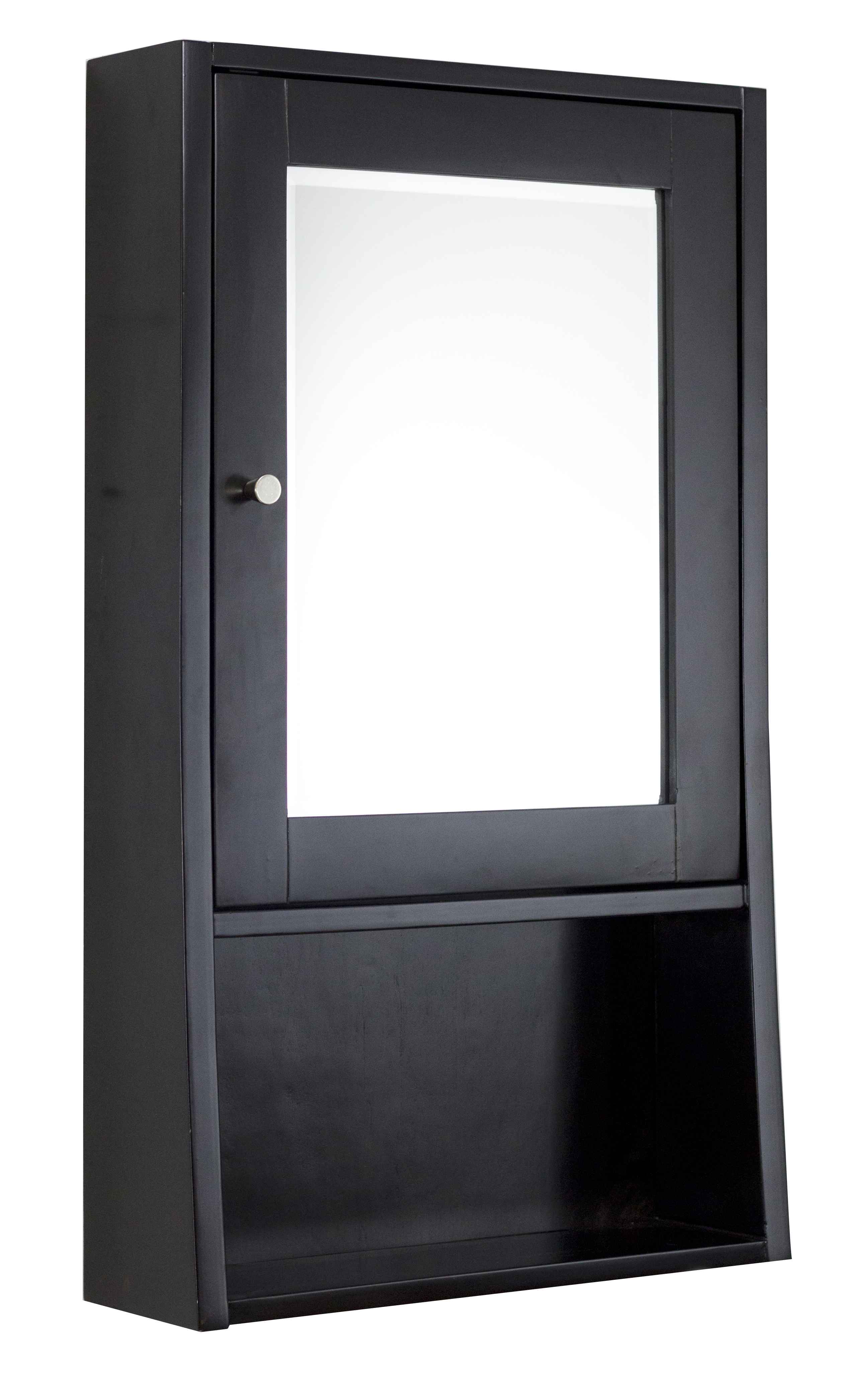 20-in. W 34-in. H Transitional Birch Wood-Veneer Medicine Cabinet In Espresso