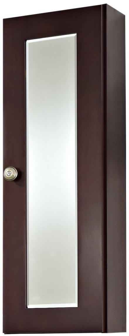 12-in. W 36-in. H Transitional Birch Wood-Veneer Medicine Cabinet In Coffee