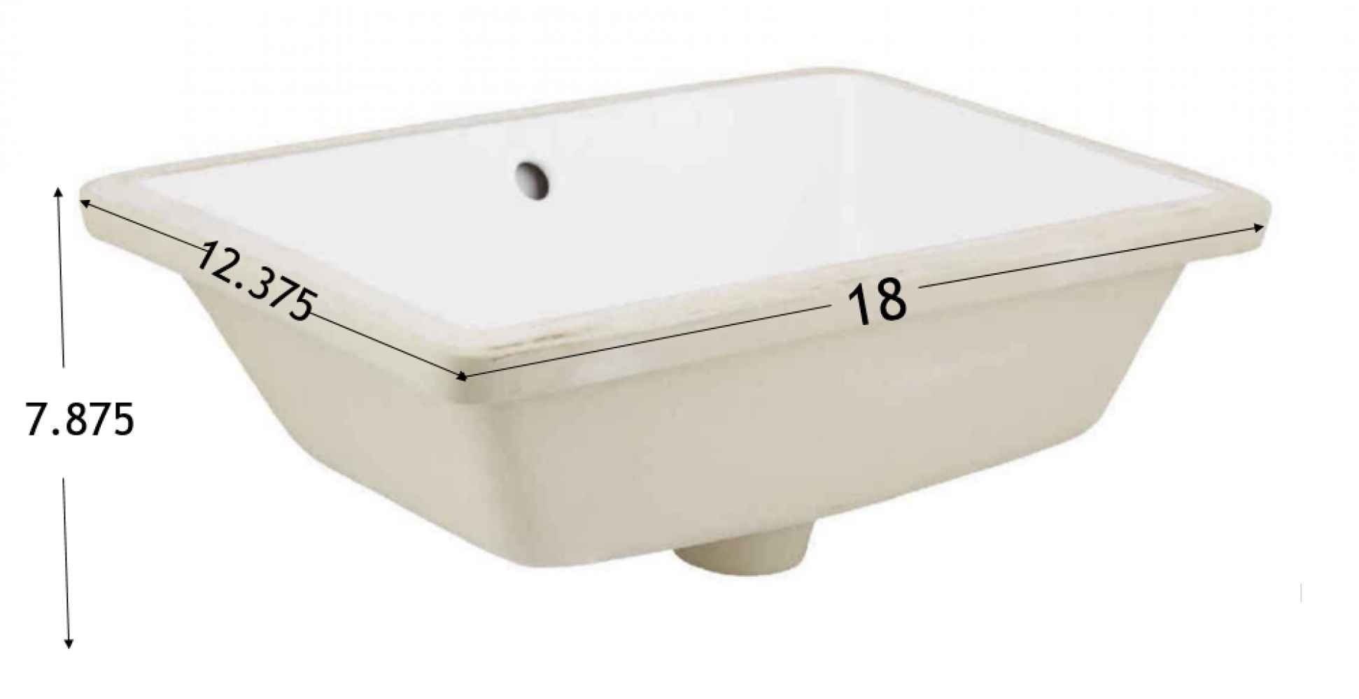 18-in. x 13-in. Ceramic Bathroom Undermount Sink In White CUPC