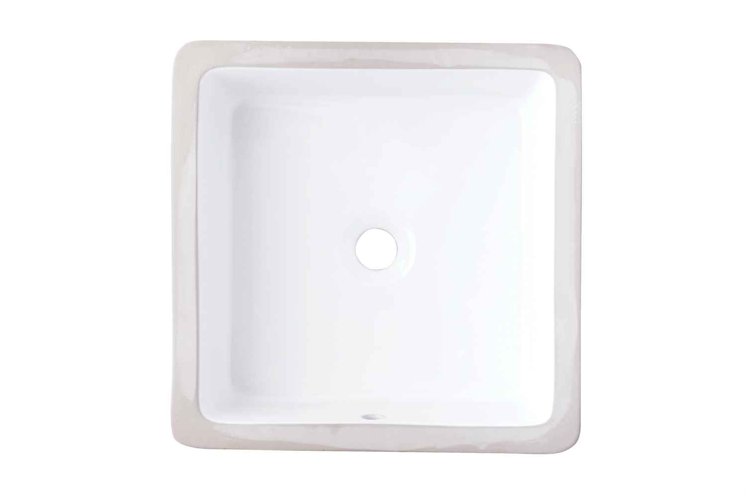16-in. W CUPC Square Bathroom Undermount Sink Set In White - Gold Hardware - Overflow Drain Incl.