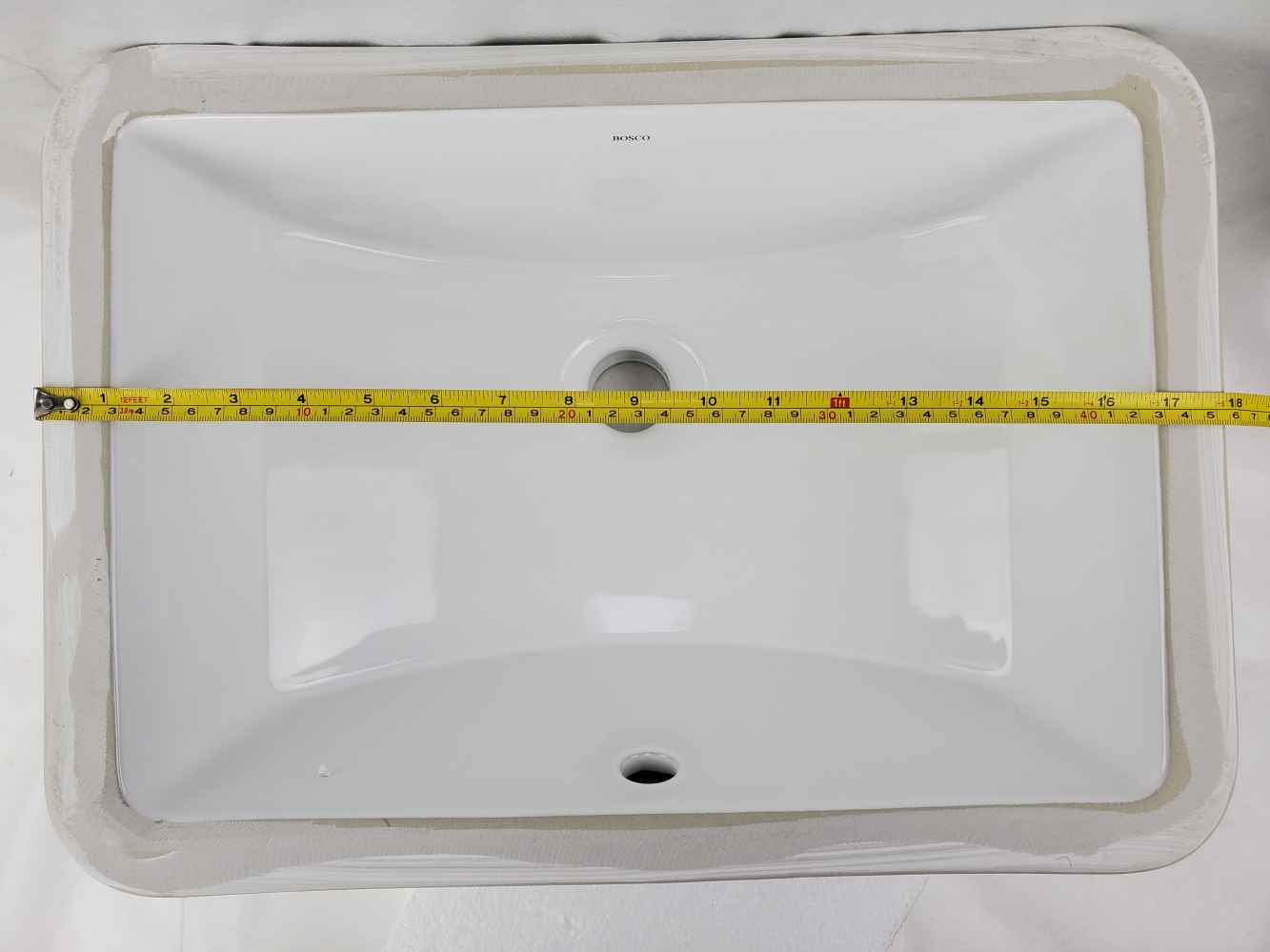 18-in. W CUPC Rectangle Bathroom Undermount Sink Set In White - Gold Hardware - Overflow Drain Incl.