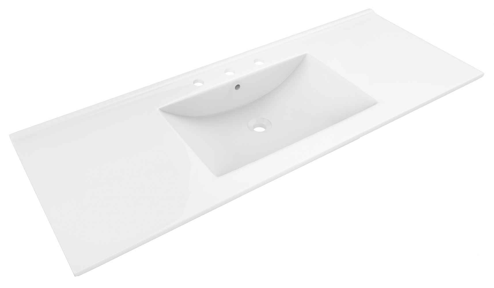 48-in. W 3H8-in. Ceramic Top Set In White Color - Drain Incl.