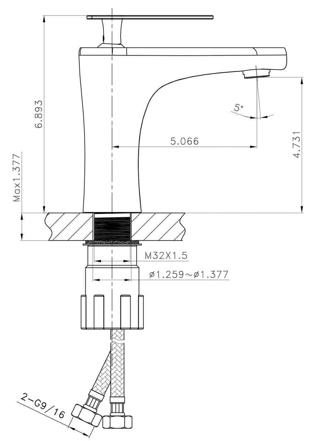 35.5-in. W 1 Hole Ceramic Top Set In White Color - Drain Incl.